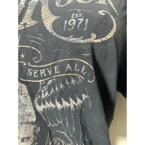 y2k Hard Rock Cafe Las Vegas Distressed Graphic Tee Faded Black Guitar Small - Picture 6 of 6